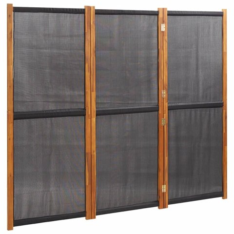 PARAWAN 3-PANELOWY CZARNY 210X180CM
