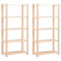 REGAŁY Z 5 PÓŁKAMI 2 SZT. 80X38X170CM SOSNA 250 KG