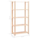 REGAŁY Z 5 PÓŁKAMI, 3 SZT., 80X38X170 CM, SOSNA, 250 KG