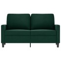SOFA 2-OSOBOWA CIEMNOZIELONA 120CM TAPICEROWANA AKSAMITEM