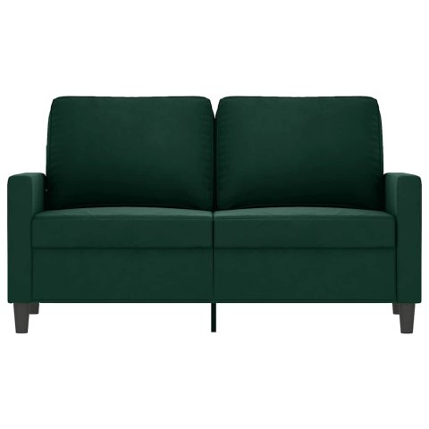SOFA 2-OSOBOWA CIEMNOZIELONA 120CM TAPICEROWANA AKSAMITEM