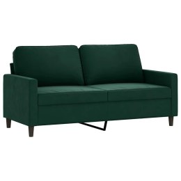 SOFA 2-OSOBOWA CIEMNOZIELONA 140CM TAPICEROWANA AKSAMITEM