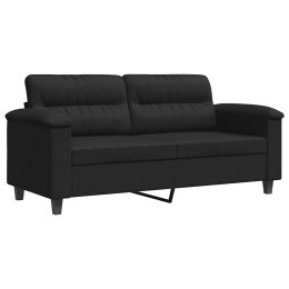 SOFA 2-OSOBOWA CZARNA 140CM TAPICEROWANA MIKROFIBRĄ