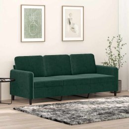SOFA 3-OSOBOWA CIEMNOZIELONY 180CM OBITA AKSAMITEM