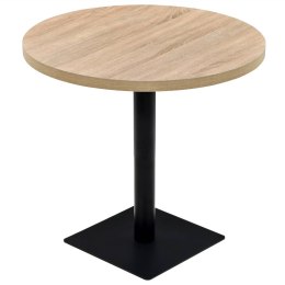 STOLIK BISTRO Z MDF STALOWA PODSTAWA 80X75CM KOLOR DĘBU
