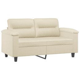 2-OSOBOWA SOFA KREMOWY 120CM SZTUCZNA SKÓRA
