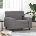 FOTEL SZARY 60CM OBITY SZTUCZNĄ SKÓRĄ