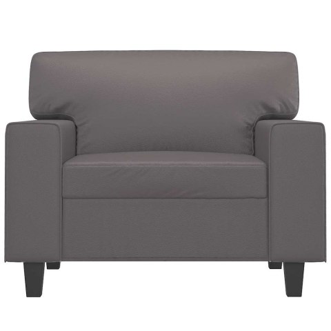 FOTEL SZARY 60CM OBITY SZTUCZNĄ SKÓRĄ