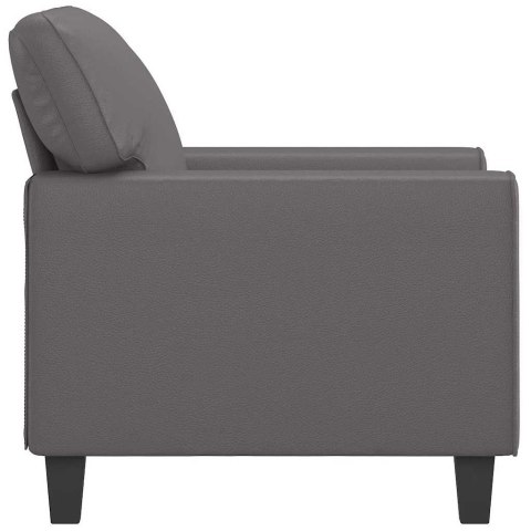FOTEL SZARY 60CM OBITY SZTUCZNĄ SKÓRĄ