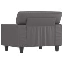 FOTEL SZARY 60CM OBITY SZTUCZNĄ SKÓRĄ