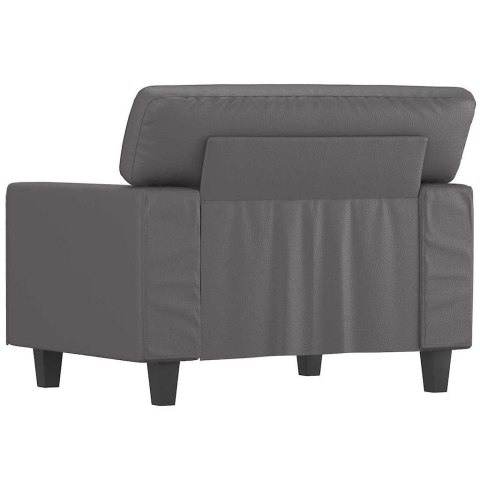 FOTEL SZARY 60CM OBITY SZTUCZNĄ SKÓRĄ