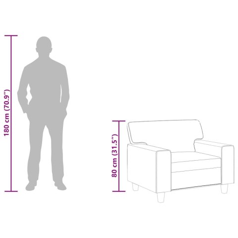 FOTEL SZARY 60CM OBITY SZTUCZNĄ SKÓRĄ