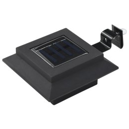 ZESTAW 6 LAMP SOLARNYCH LED NA ŚCIANĘ OGRODZENIE 12CM CZARNE ZIMNA BIEL