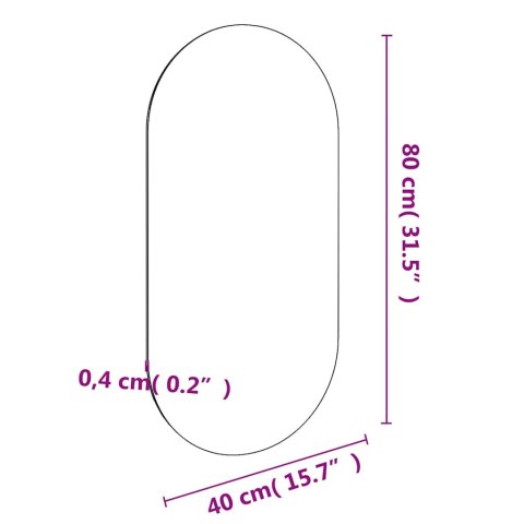 LUSTRO 80X40CM SZKLANE