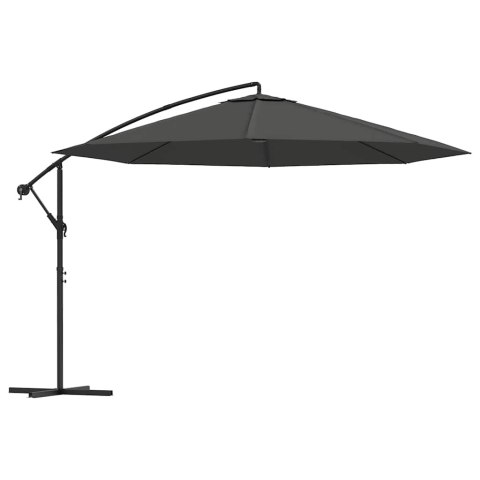 PARASOL WISZĄCY Z ALUMINIOWYM SŁUPKIEM 350CM ANTRACYTOWY