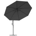 PARASOL WISZĄCY Z ALUMINIOWYM SŁUPKIEM 350CM ANTRACYTOWY