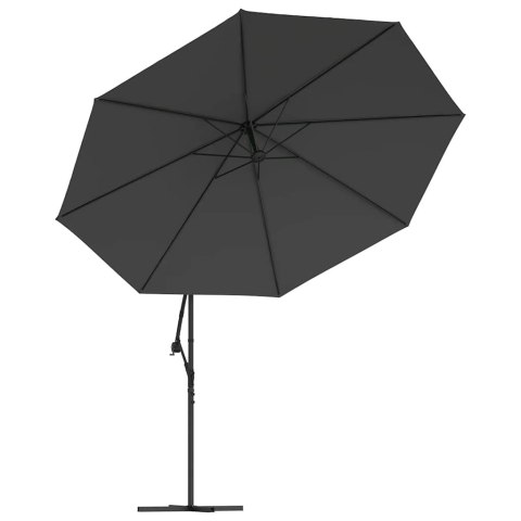 PARASOL WISZĄCY Z ALUMINIOWYM SŁUPKIEM 350CM ANTRACYTOWY