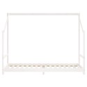 RAMA ŁÓŻKA DLA DZIECI BIAŁA 80X200CM DREWNO SOSNOWE