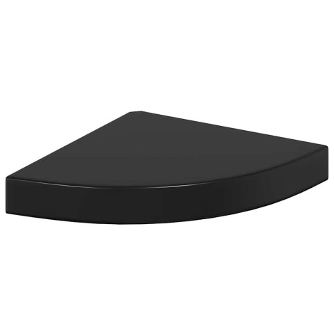 NAROŻNA PÓŁKA ŚCIENNA WYSOKI POŁYSK CZARNA 25X25X3,8CM MDF