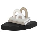 NAROŻNA PÓŁKA ŚCIENNA WYSOKI POŁYSK CZARNA 25X25X3,8CM MDF