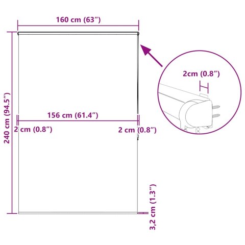 ROLETA PRYSZNICOWA Z KASETĄ 160X240CM SZEROKOŚĆ TKANINY 156CM