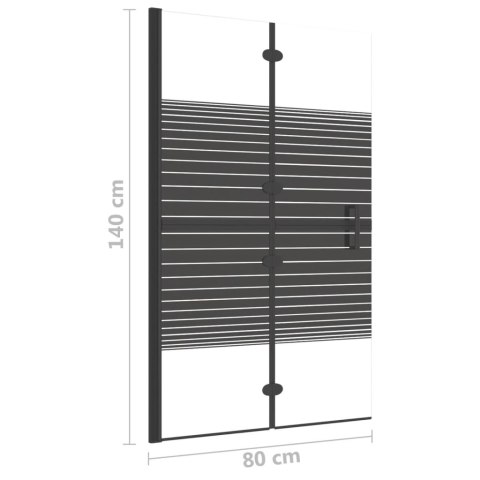 SKŁADANA KABINA PRYSZNICOWA ESG 80X140CM CZARNA