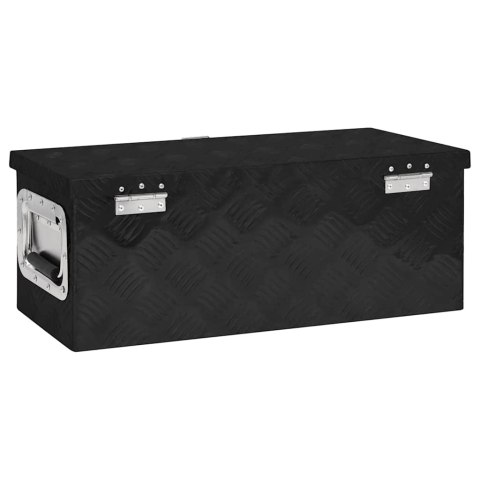 SKRZYNKA DO PRZECHOWYWANIA CZARNA 60X23,5X23CM ALUMINIUM