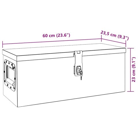 SKRZYNKA DO PRZECHOWYWANIA CZARNA 60X23,5X23CM ALUMINIUM