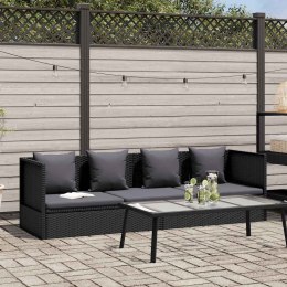 SOFA OGRODOWA Z PODUSZKAMI POLIRATTAN CZARNA