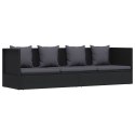 SOFA OGRODOWA Z PODUSZKAMI POLIRATTAN CZARNA