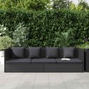 SOFA OGRODOWA Z PODUSZKAMI POLIRATTAN CZARNA
