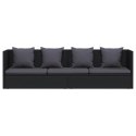 SOFA OGRODOWA Z PODUSZKAMI POLIRATTAN CZARNA