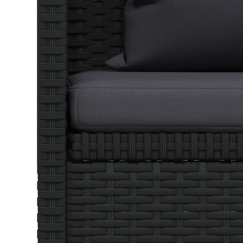SOFA OGRODOWA Z PODUSZKAMI POLIRATTAN CZARNA