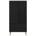 VidaXL Garderoba MOLDE Czarny 90 x 55 x 175 cm Lite drewno sosnowe
