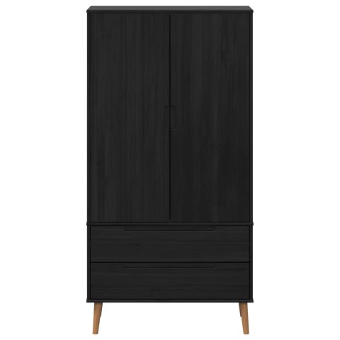 VidaXL Garderoba MOLDE Czarny 90 x 55 x 175 cm Lite drewno sosnowe