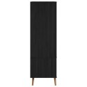 VidaXL Garderoba MOLDE Czarny 90 x 55 x 175 cm Lite drewno sosnowe