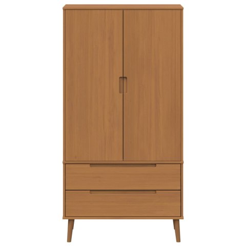 VidaXL Garderoba MOLDE Karmel 90 x 55 x 175 cm Lite drewno sosnowe
