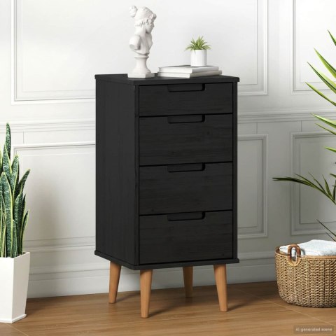 VidaXL Komoda z szufladami MOLDE Czarny 40 x 35 x 82 cm