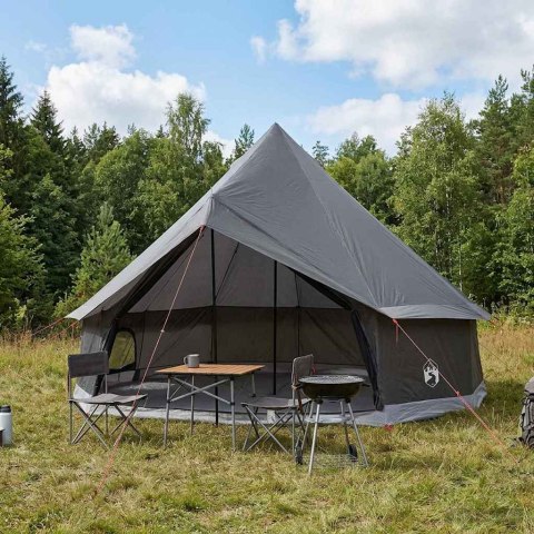 NAMIOT TIPI BRĄZOWY SZARY 300X300X200CM POLIESTER I STAL