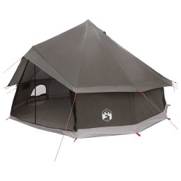 NAMIOT TIPI BRĄZOWY SZARY 400X400X250CM POLIESTER I STAL