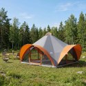 NAMIOT TIPI SZARY I POMARAŃCZOWY 18-OSOBOWY POLIESTER I STAL