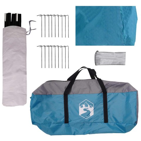 NAMIOT RODZINNY NIEBIESKI 600X400X268CM POLIESTER I STAL