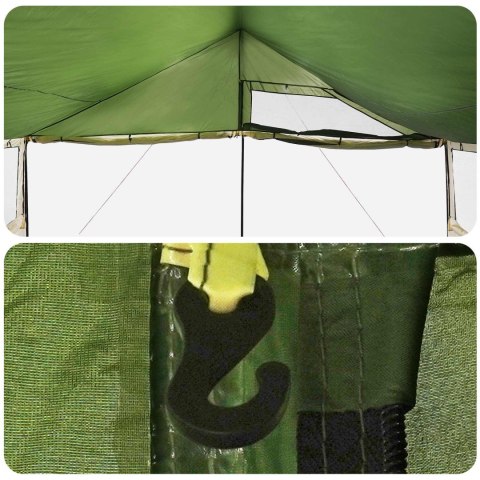 NAMIOT RODZINNY ZIELONY 600X400X268CM POLIESTER I STAL