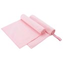 VidaXL Ręczniki Sportowe 2 pcs Różowy 100 x 50 cm Poliester i poliamid