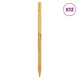 VidaXL Słupki ogrodzeniowe 12 szt. zielony 150 cm Lite drewno sosnowe