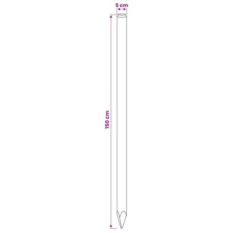 VidaXL Słupki ogrodzeniowe 12 szt. zielony 150 cm Lite drewno sosnowe