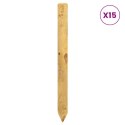 VidaXL Słupki ogrodzeniowe 15 szt. zielony 60 cm Lite drewno sosnowe