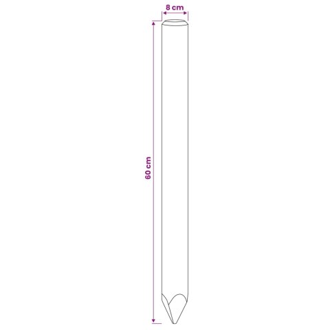 VidaXL Słupki ogrodzeniowe 5 szt. zielony 60 cm Lite drewno sosnowe