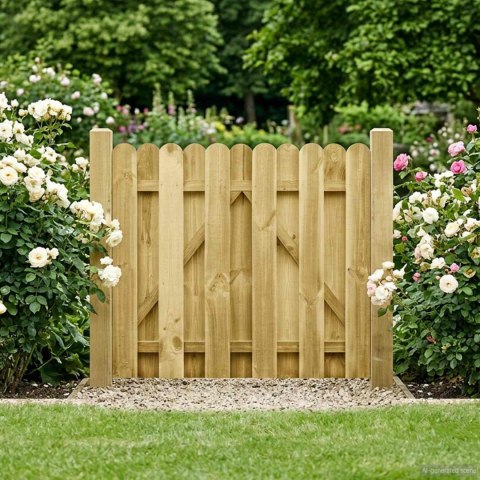 BRAMA OGRODOWA 100 X 100 CM LITE DREWNO SOSNOWE ZIELONY