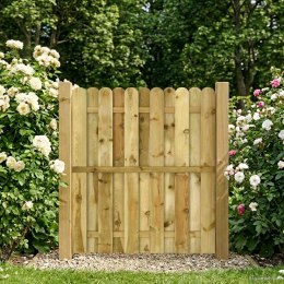 VidaXL Brama ogrodowa 100 x 125 cm Lite drewno sosnowe zielony